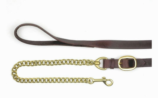 Mackey Classic Leather Lead Buckle End With Chain